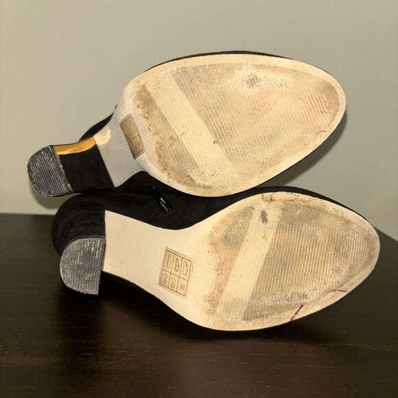 Call It Spring LoveLarwen GUC Metallic-Heel Velvet Black Boots - Picture 7 of 7